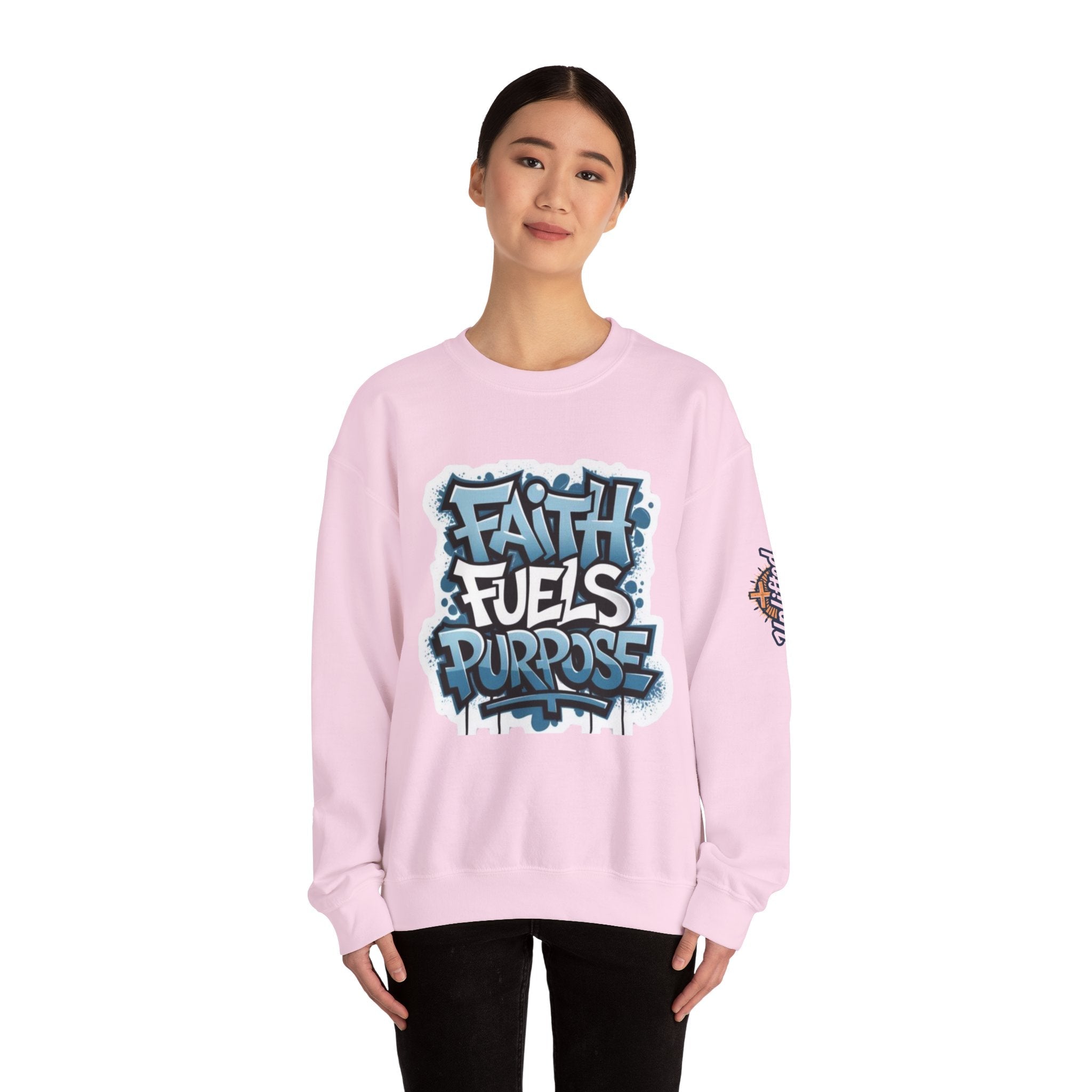 Faith Fuels Purpose Sweatshirt – Inspirational Christian Sweatshirt for Divine Drive & Unstoppable Belief Printify