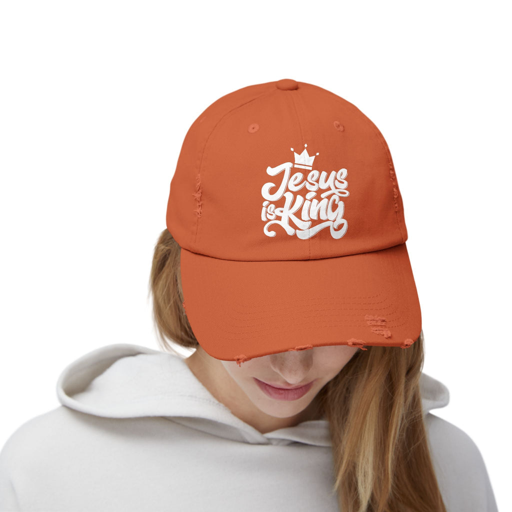 Jesus is King Hat – Bold Crown & Cross Embroidered Christian Cap for Eternal Faith Printify
