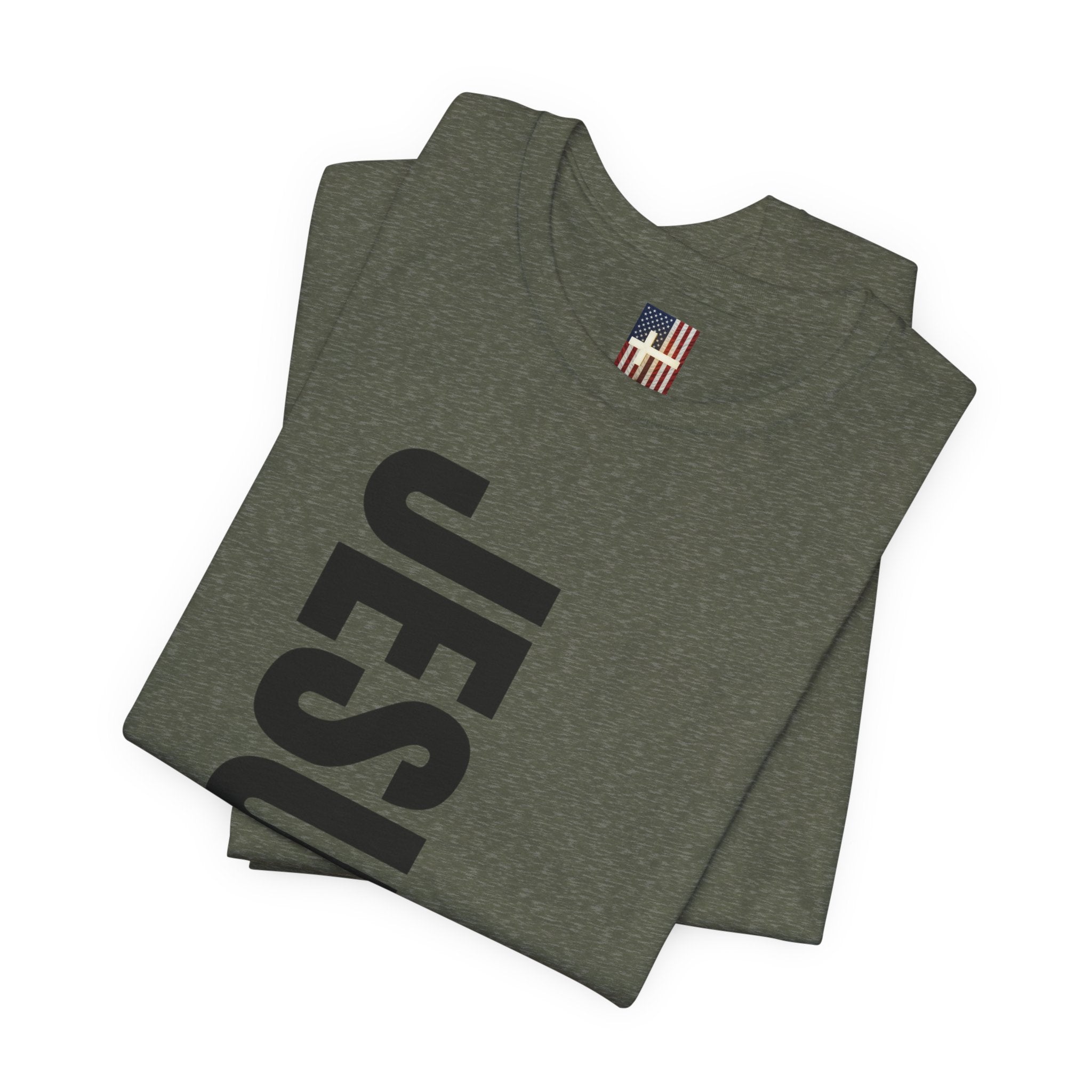 Jesus Is King T-shirt | Modern Typographic Cross Christian T-shirt Printify