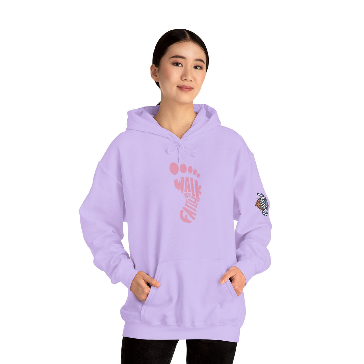 Walk By Faith Footprint Hoodie Printify