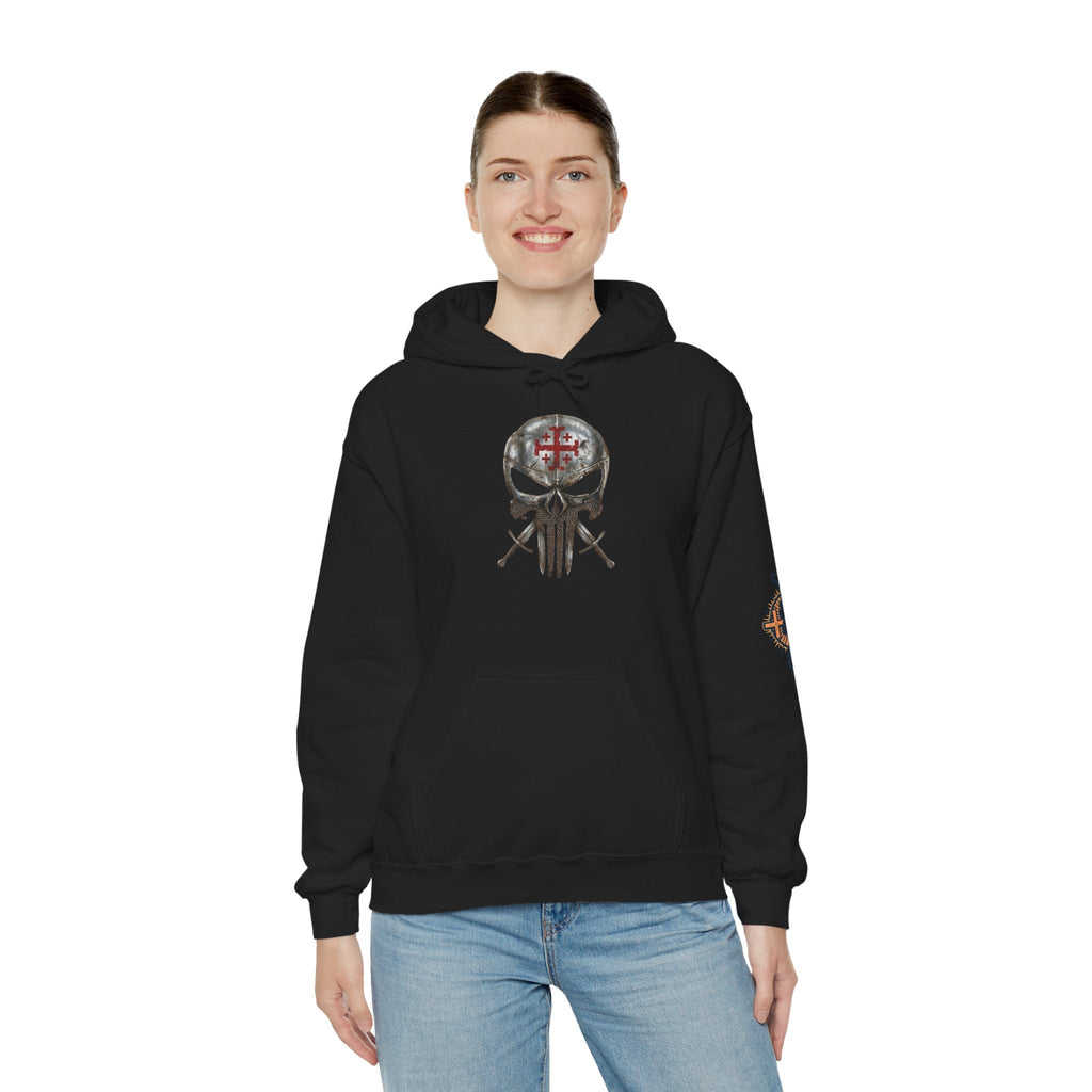 Crusader Knight Christian Skull Hoodie - Warrior Armor of God Hoodie Printify