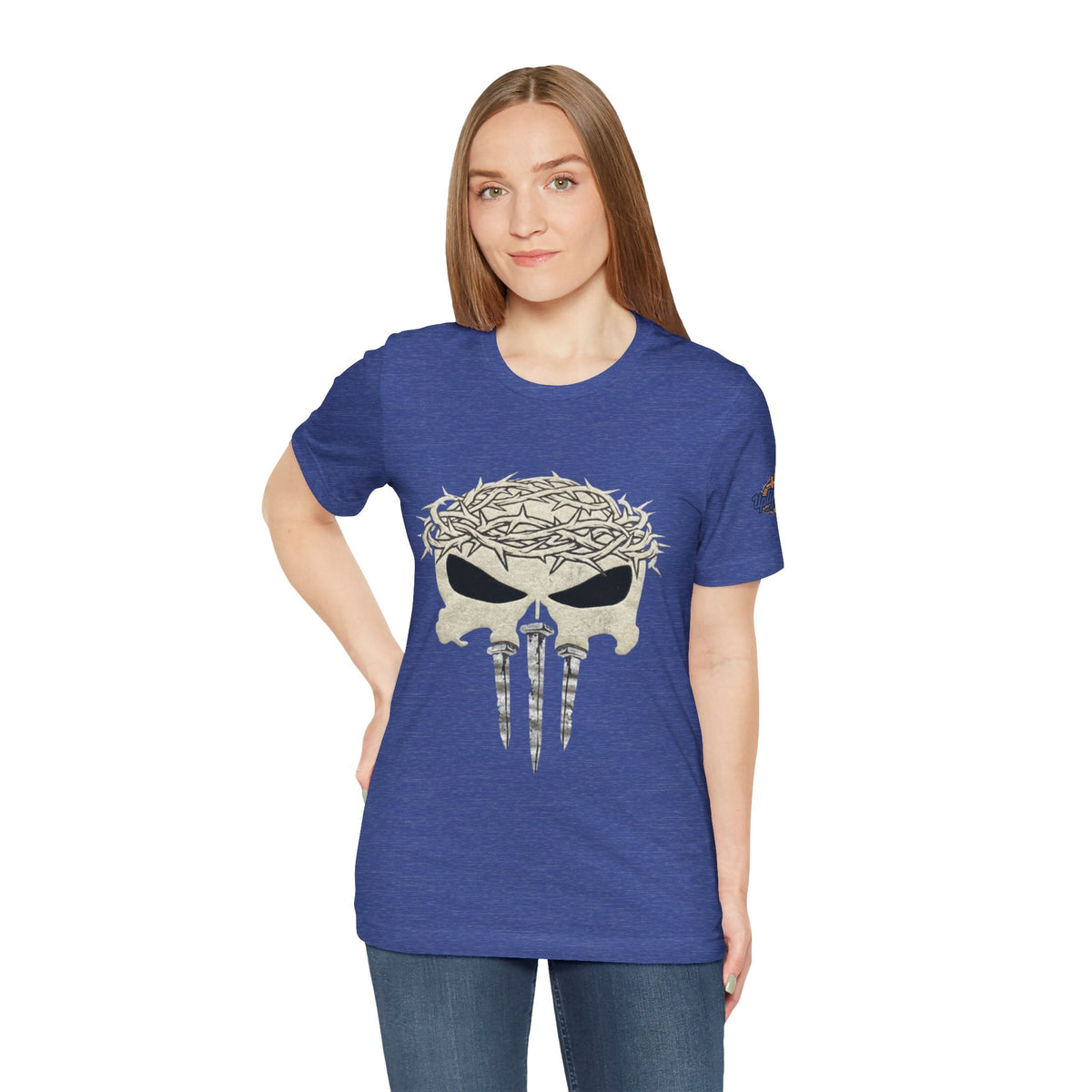 Christian Skull T-shirt - Crown of Thorns & Nails - Warrior Faith T-shirt Printify