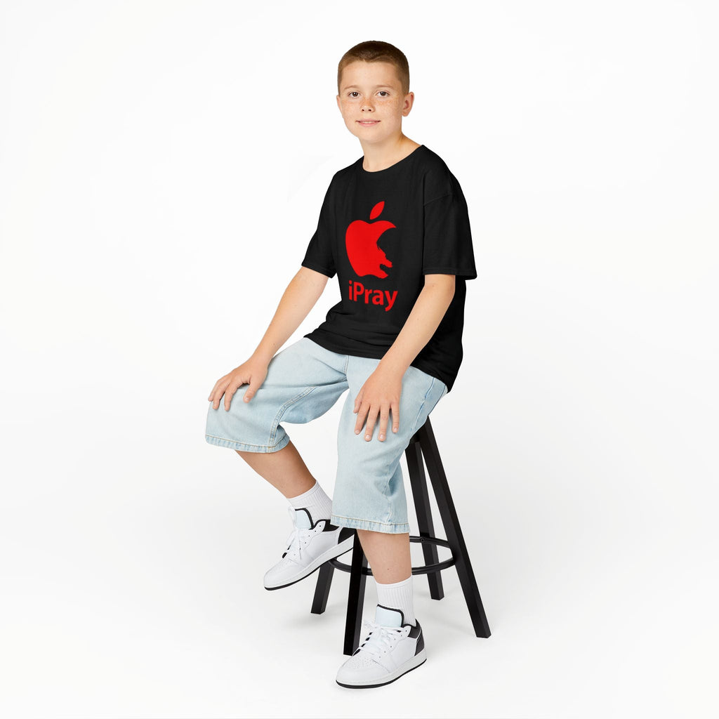Kids Graphic Tee — Red iPray Logo Prayer Shirt for Children Printify
