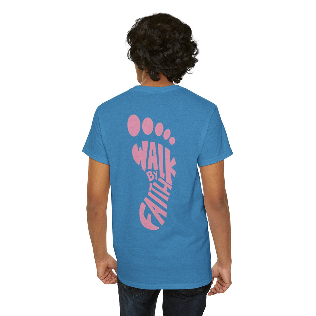 Walk By Faith Footprint T-Shirt Printify