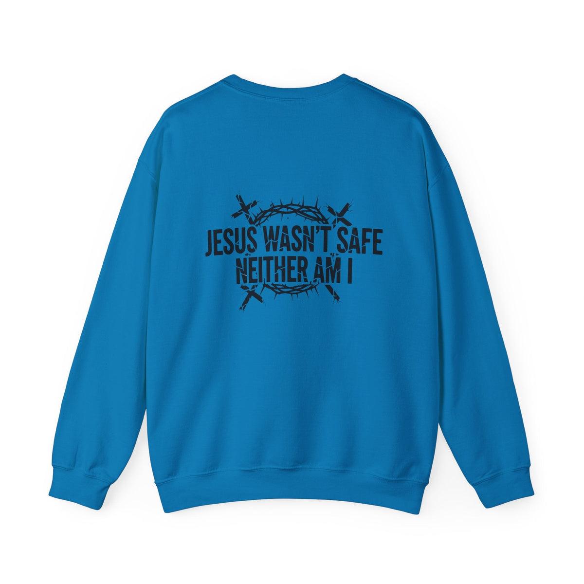 ⚡ Jesus Wasn’t Safe – Neither Am I | Bold Christian Sweatshirt | Storm-Walking Faith Tee | Minimalist Black & White Design | Uplifted Gear Printify