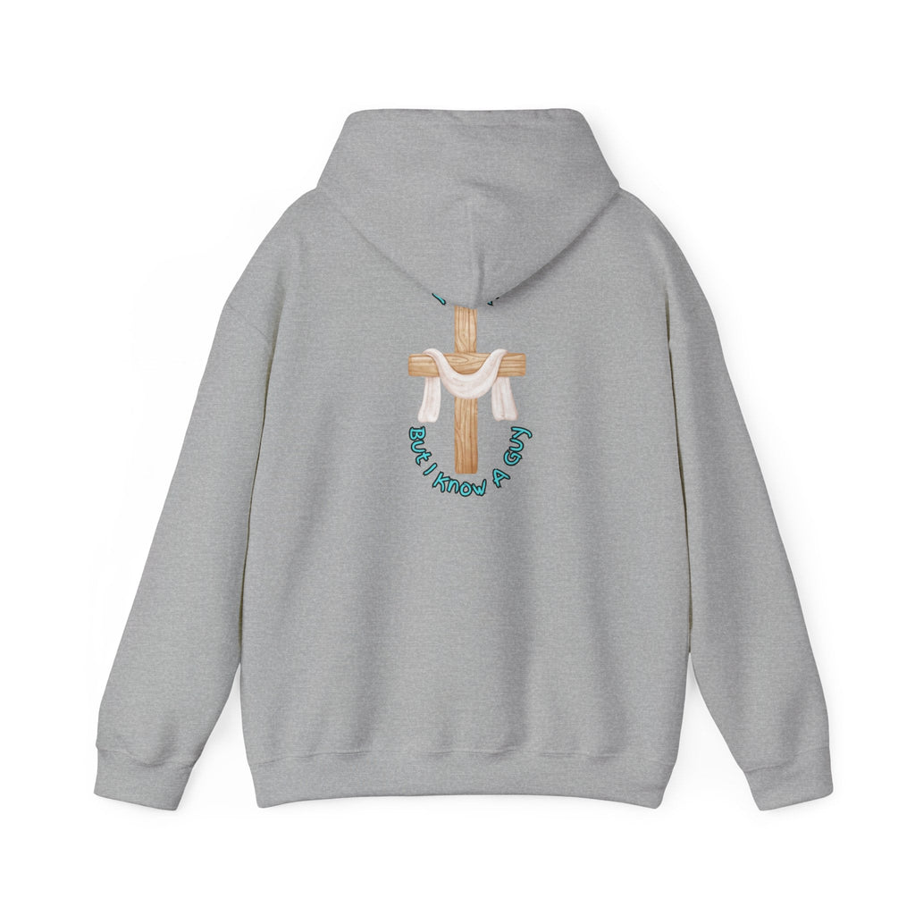 I Can’t, But I Know a Guy Hoodie – Jesus Cross Christian Hoodie for Cozy Faith Printify