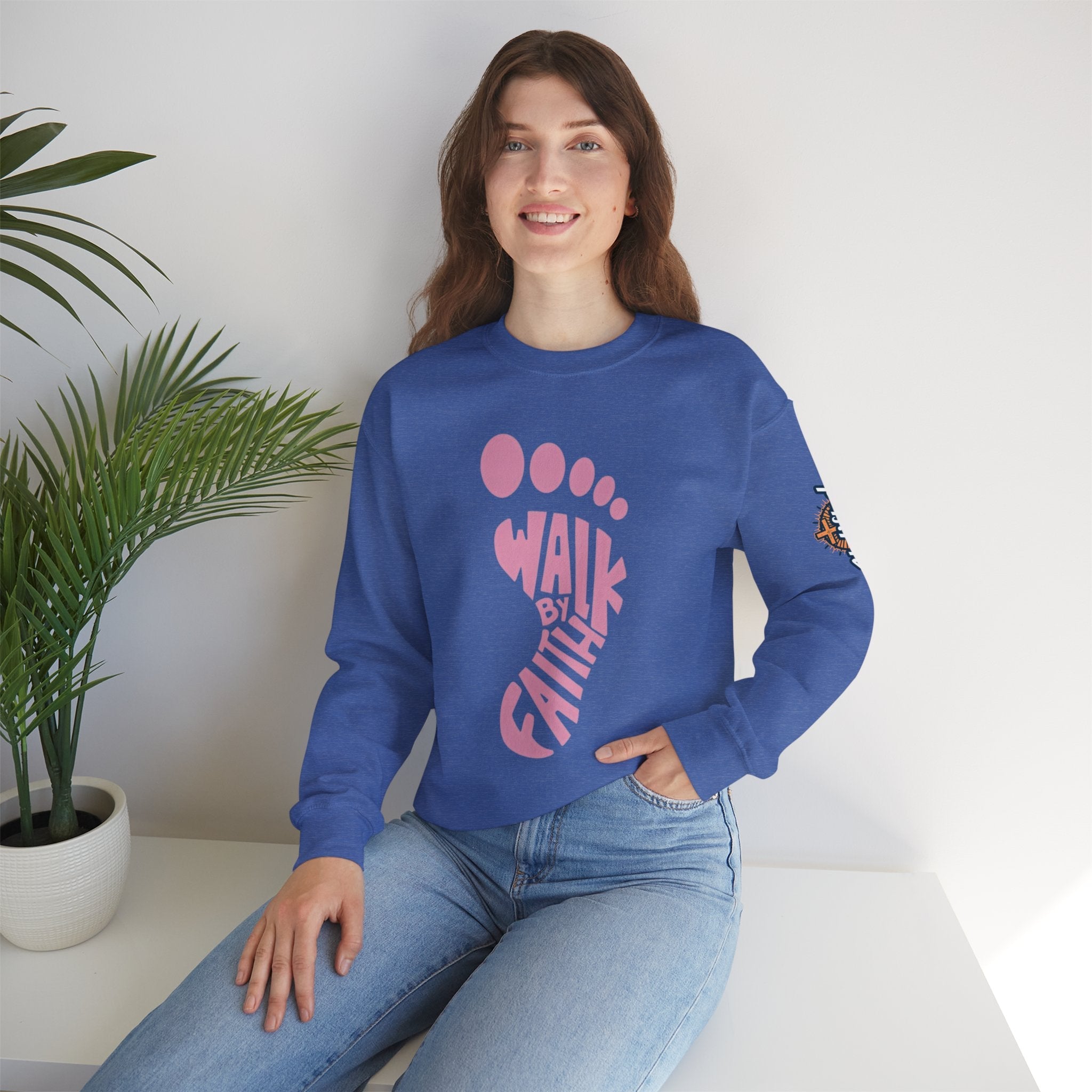 Walk By Faith Footprint Sweatshirt Printify
