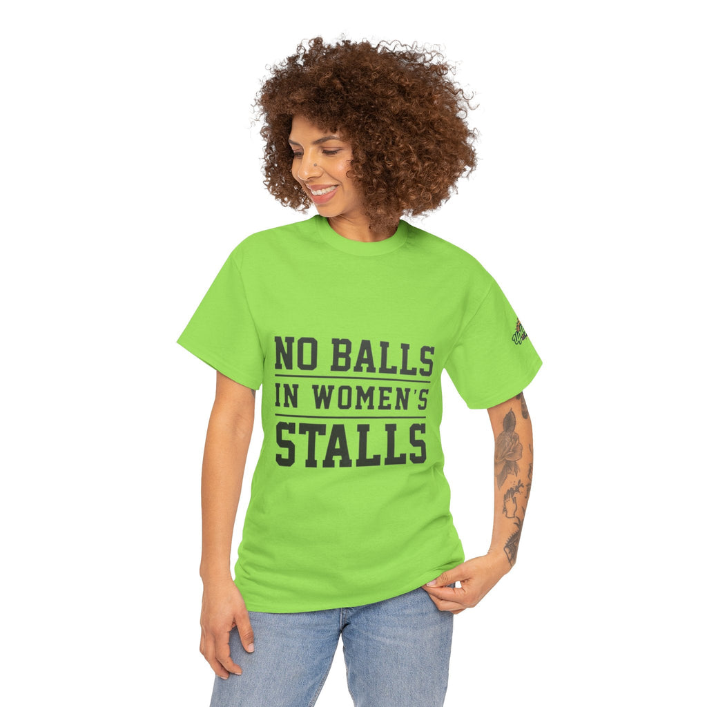 No Balls in Women's Stalls Retro Protest T-Shirt Printify