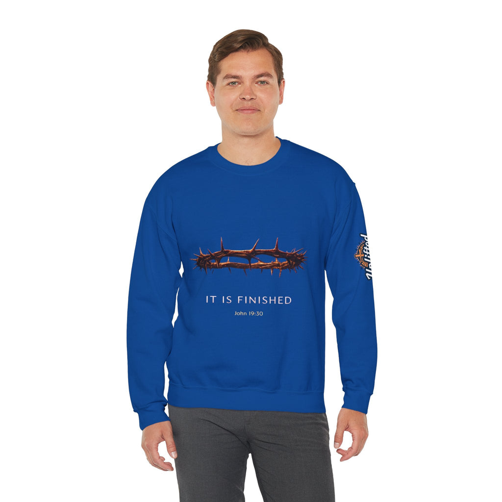 It Is Finished Crown of Thorns Sweatshirt — Christian John 19:30 Faith Sweatshirt Printify