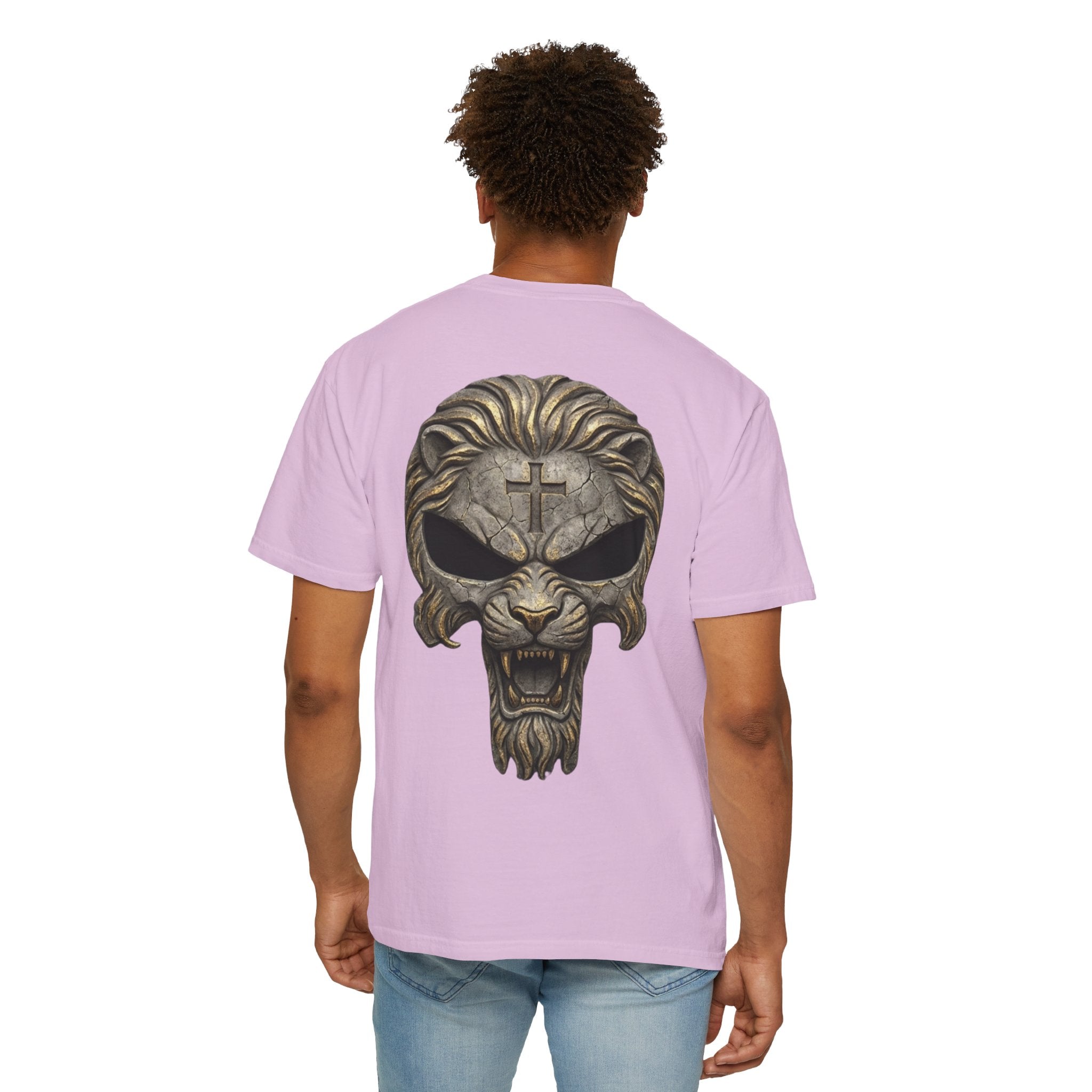 Lion of Judah Skull Christian T-shirt - Warrior Faith Cross T-shirt Printify