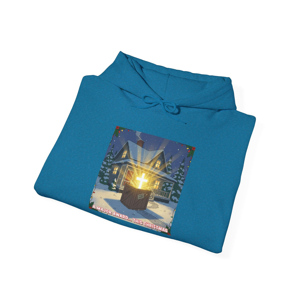 A Major Award This Christmas Hoodie – Fragile Leg Lamp Parody Cross Unboxing Christian Sweatshirt for Hilarious Faith & Holiday Glow Printify