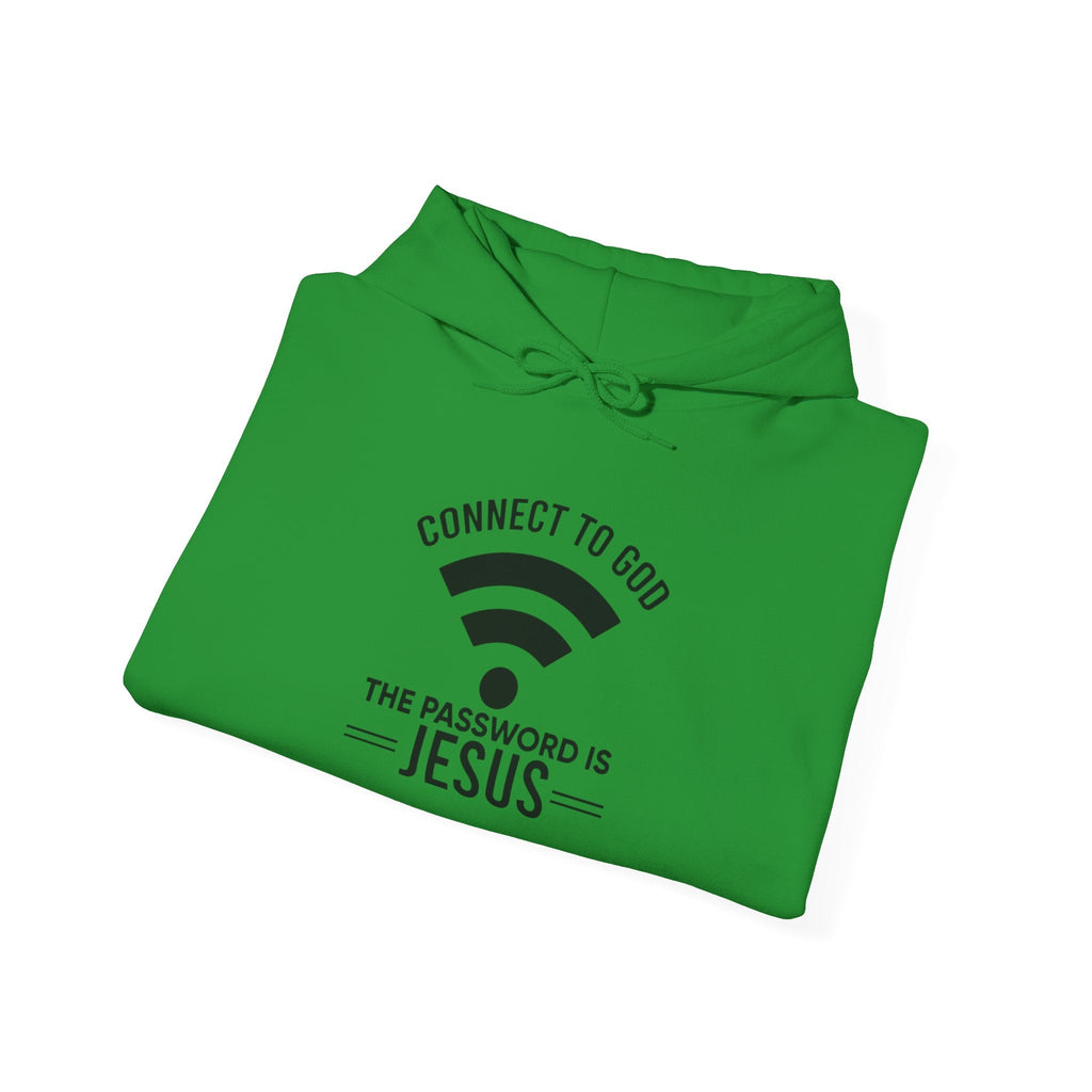 Connect to God Hoodie - WIFI Password is Jesus - Funny Christian Faith Hoodie Printify