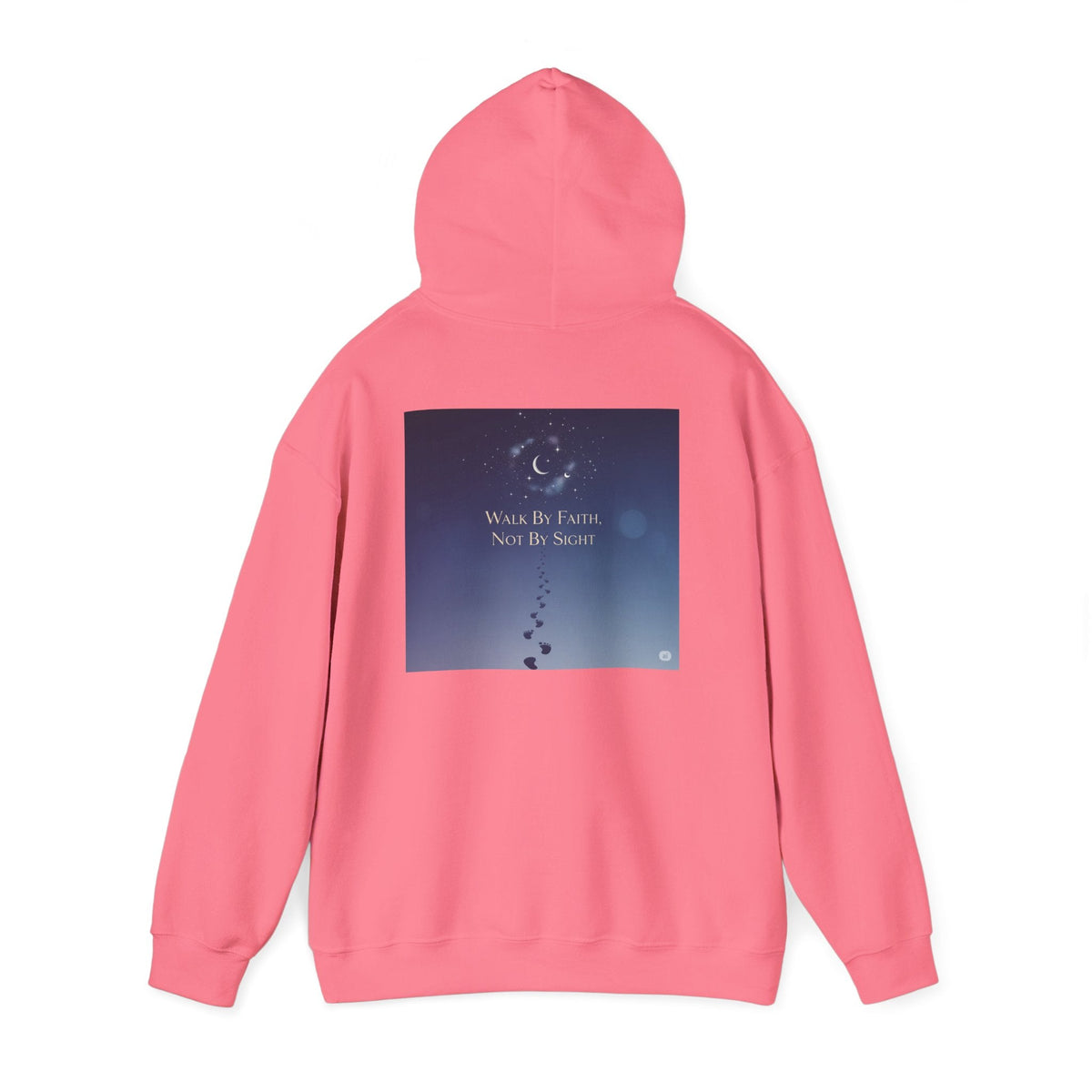 Walk by Faith, Not by Sight Hoodie – Moonlit Footprints Christian Hoodie for Cozy Nights Printify