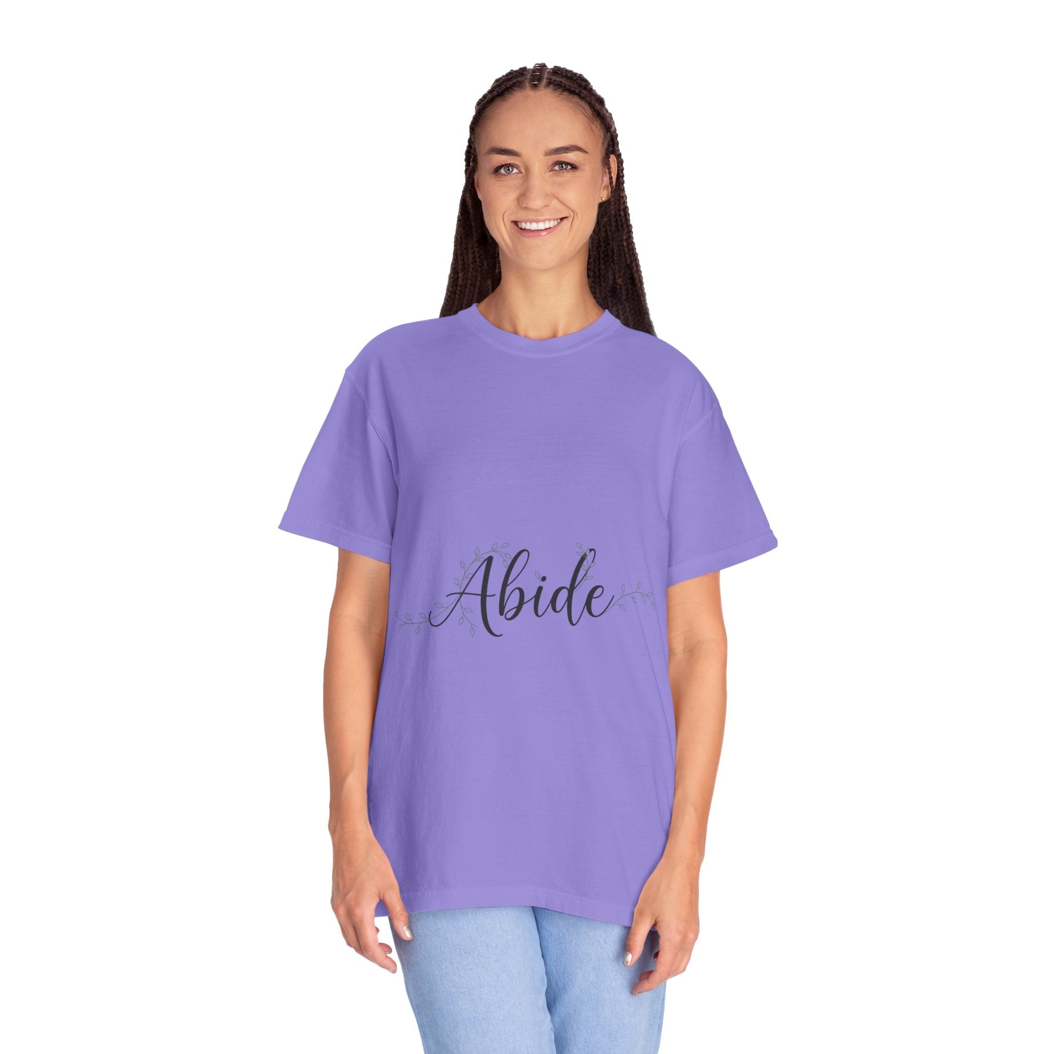 Abide in the Lord T-Shirt – Vine Design Christian Tee for Faithful Hearts Printify