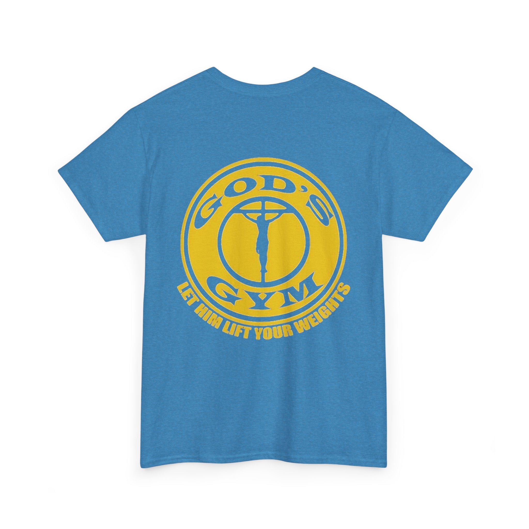 God's Gym T-Shirt — "Let Him Lift Your Weights" Christian Fitness Tee Printify