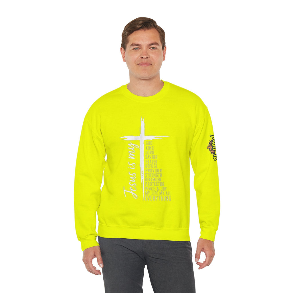 Jesus Is My Everything Sweatshirt – Cross List God King Lord Savior Christian Sweatshirt for Total Surrender Faith Printify