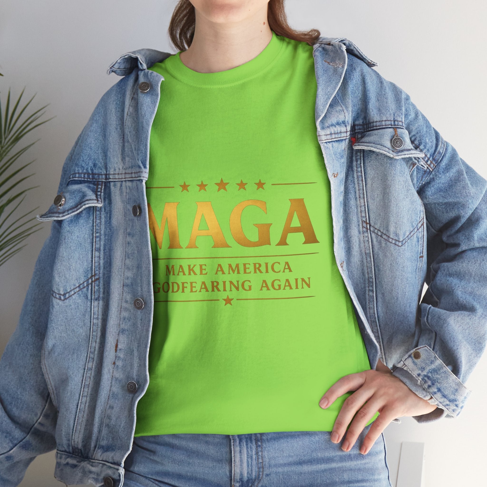 MAGA Gold Letter T-Shirt — "Make America Great Again" Printify