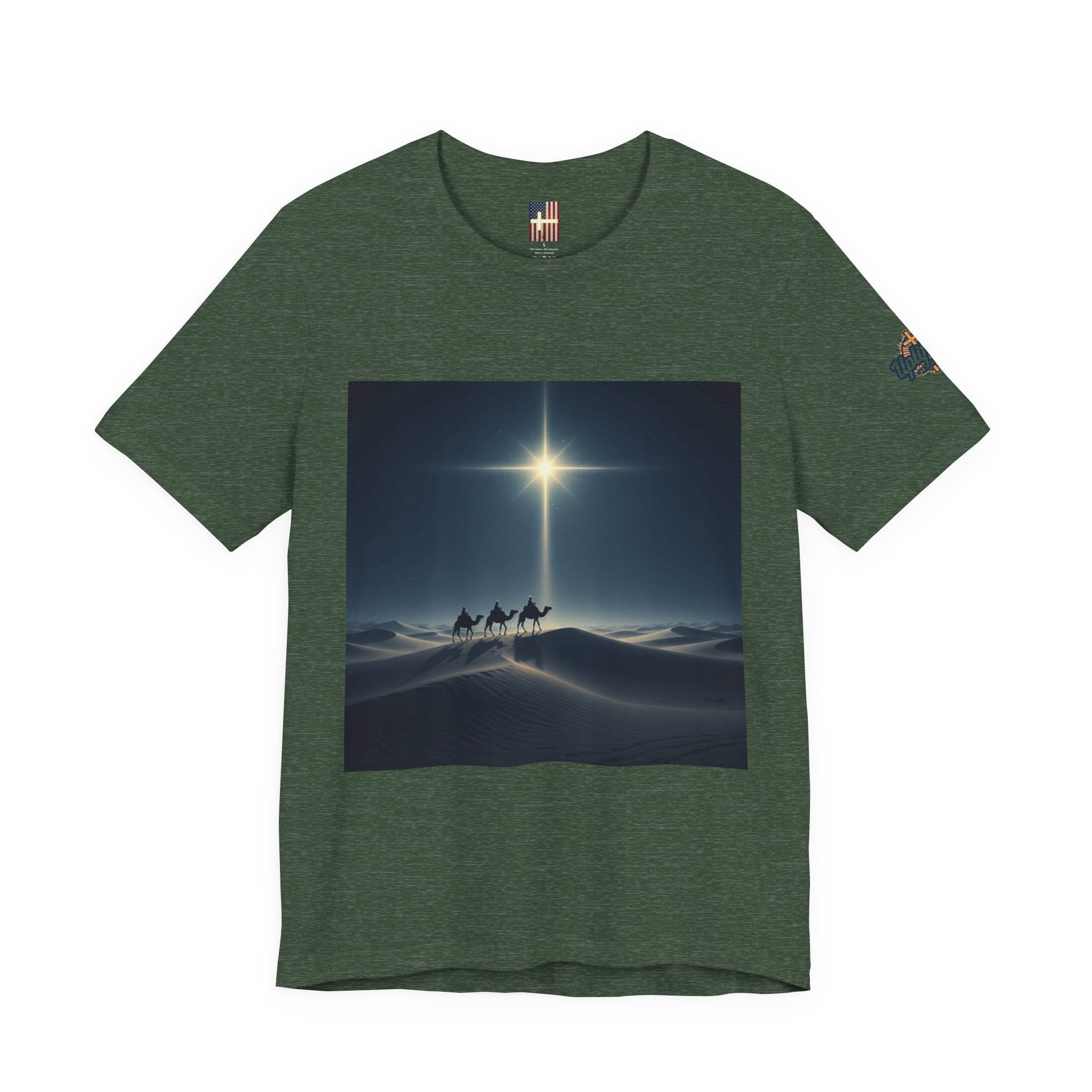 3 Wise Men T-shirt – Magi Camels Nativity Journey Christian Christmas T-shirt for Epiphany Faith & Holy Night Printify