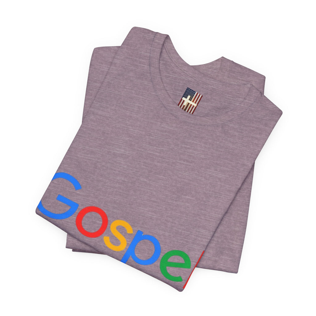 Gospel Graphic Tee — "Gospel" Colorful Logo Christian T-Shirt Printify