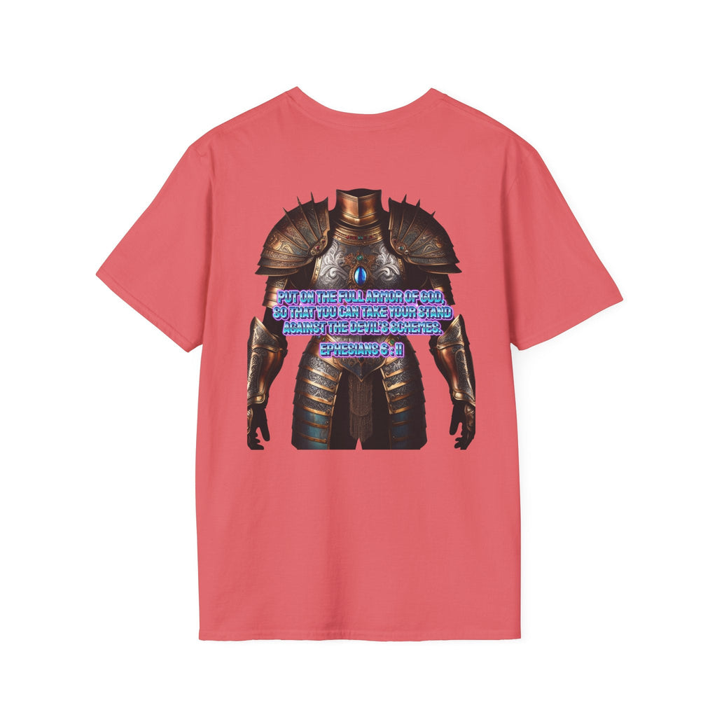 Religious Graphic Tee with Armor Of God Design - Unisex Softstyle T-Shirt Printify