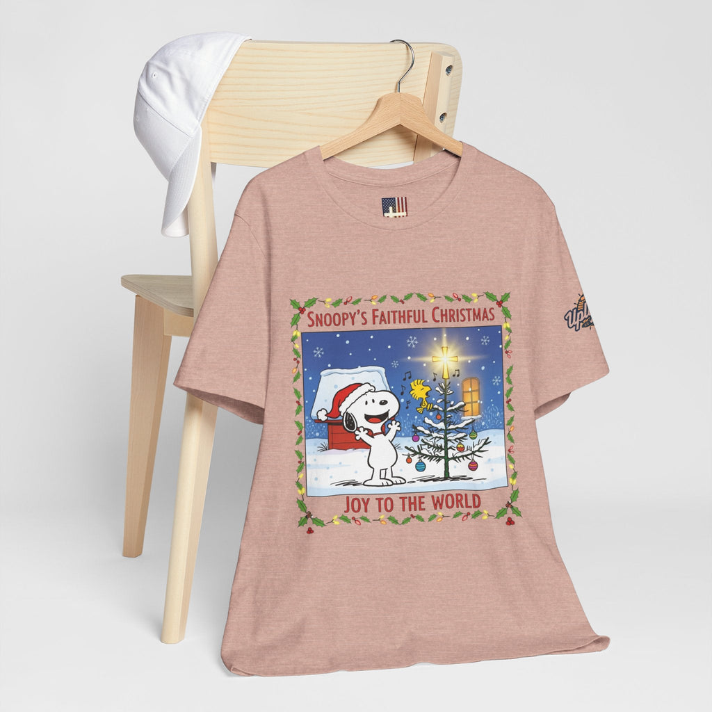 🎄 Faithful Christmas Friends – Christian Holiday T-Shirt | Festive Tree & Cartoon Duo | Heartwarming Christmas Tee by Uplifted Gear Printify