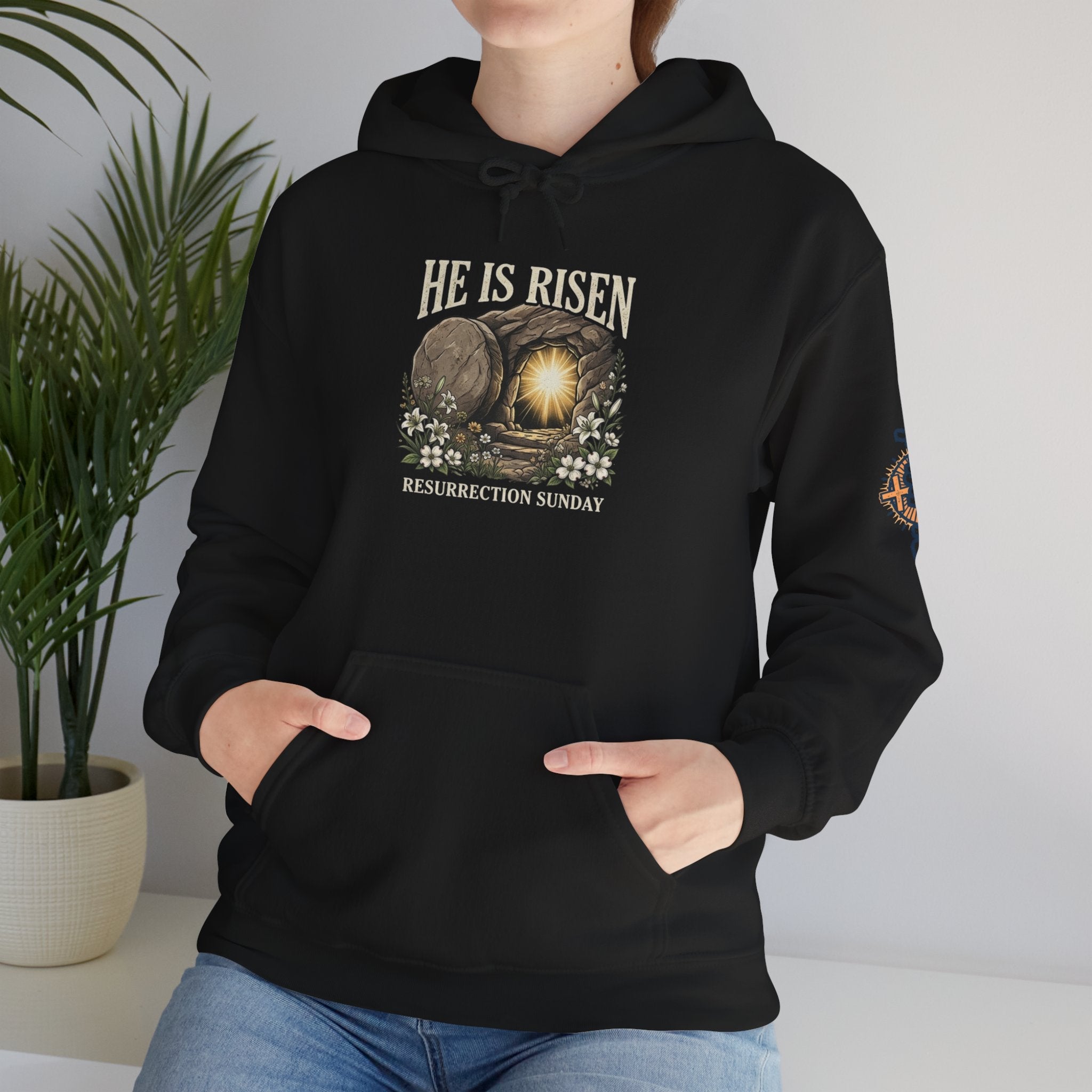 He Is Risen Hoodie — Jesus Christ Resurrection Easter Hoodie Printify