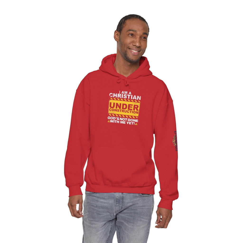 Christian Under Construction Hoodie | God Is Not Done With Me Yet Hoodie Printify