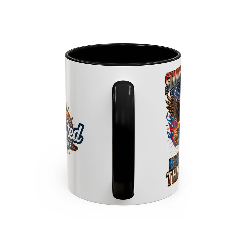 Patriotic Eagle Coffee Mug — "Stand for the Flag, Kneel for the Cross" (11/15oz) Printify