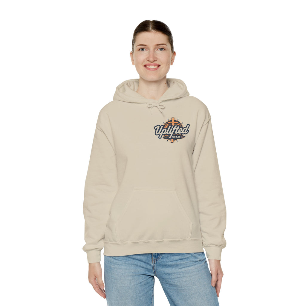 Uplifted Gear Christian Hoodie – Bold Logo Faith Hoodie for Inspired Living Printify