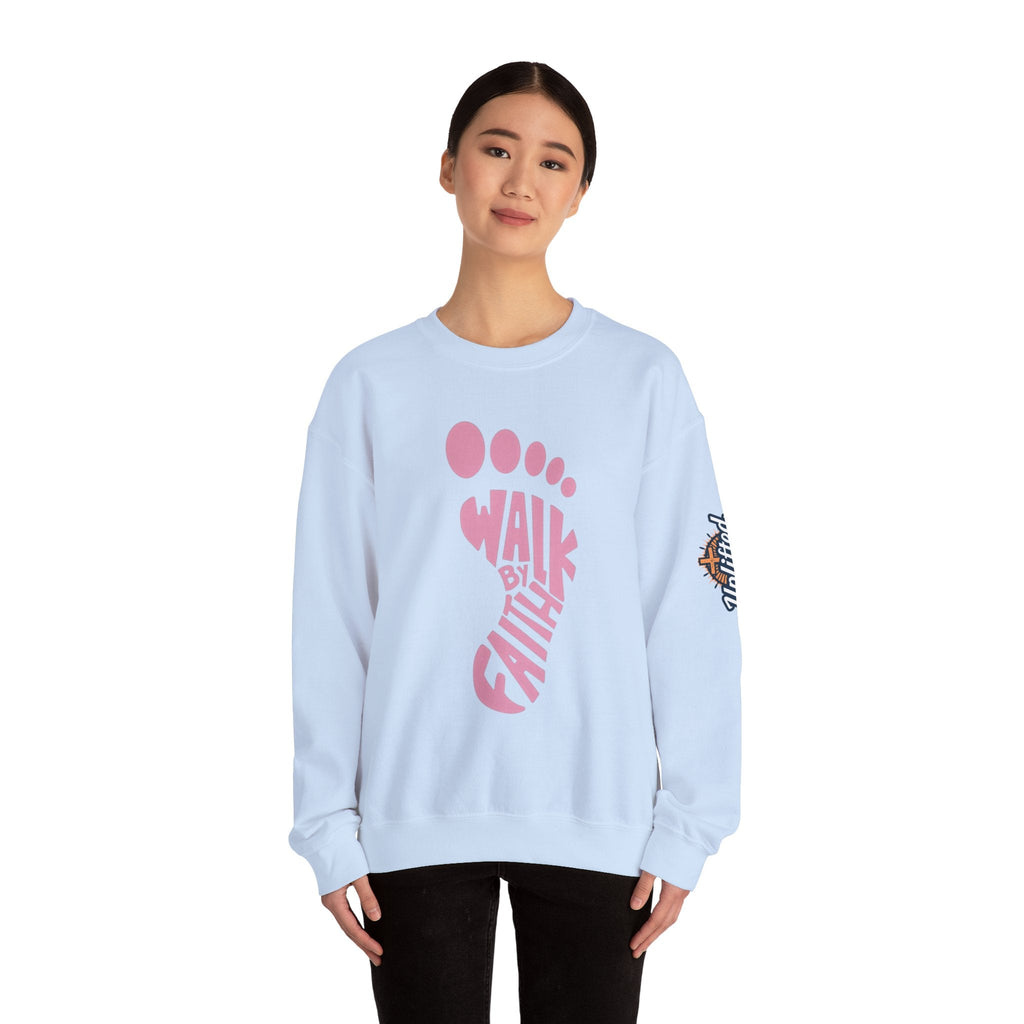 Walk By Faith Footprint Sweatshirt Printify