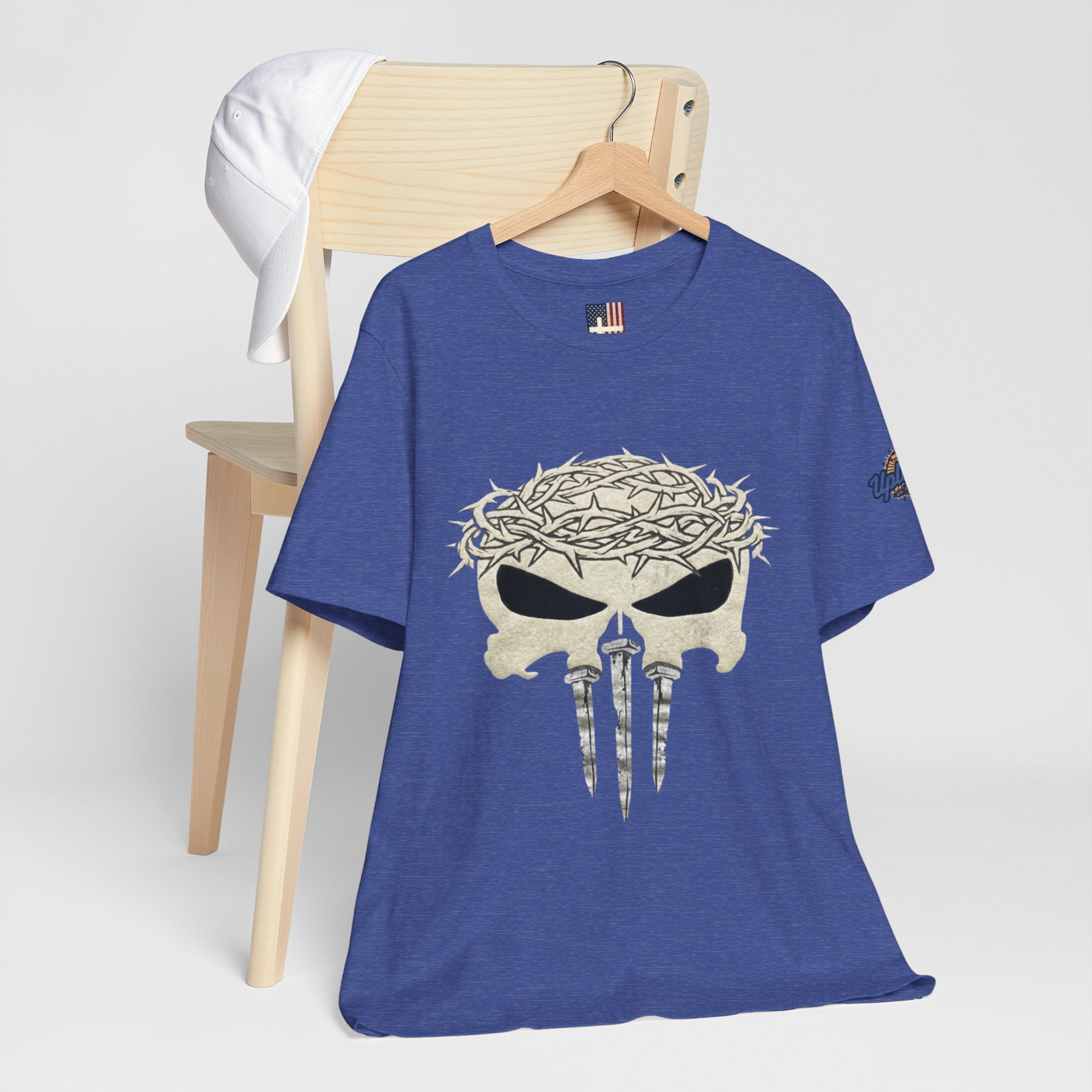 Christian Skull T-shirt - Crown of Thorns & Nails - Warrior Faith T-shirt Printify