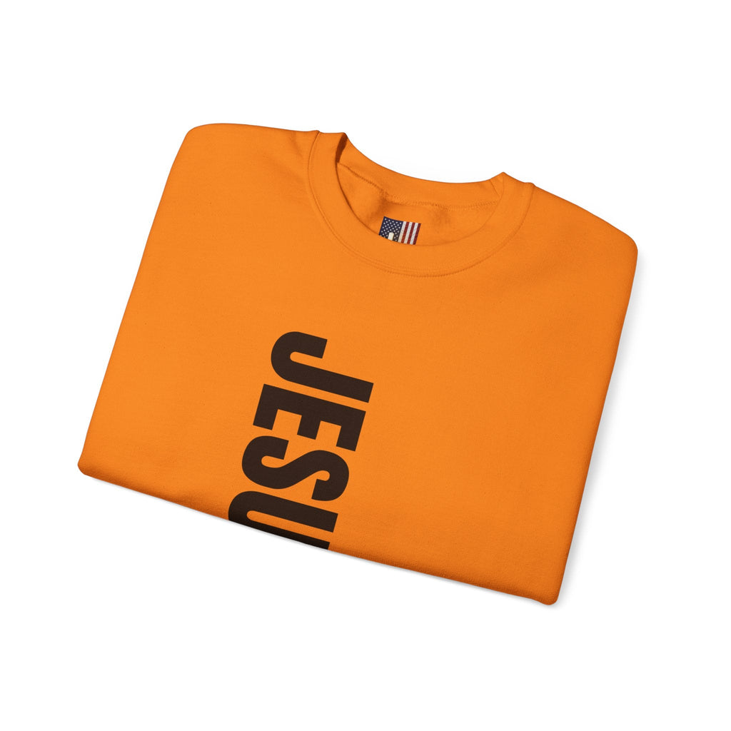 Jesus Is King Sweatshirt | Modern Typographic Cross Christian Sweatshirt Printify