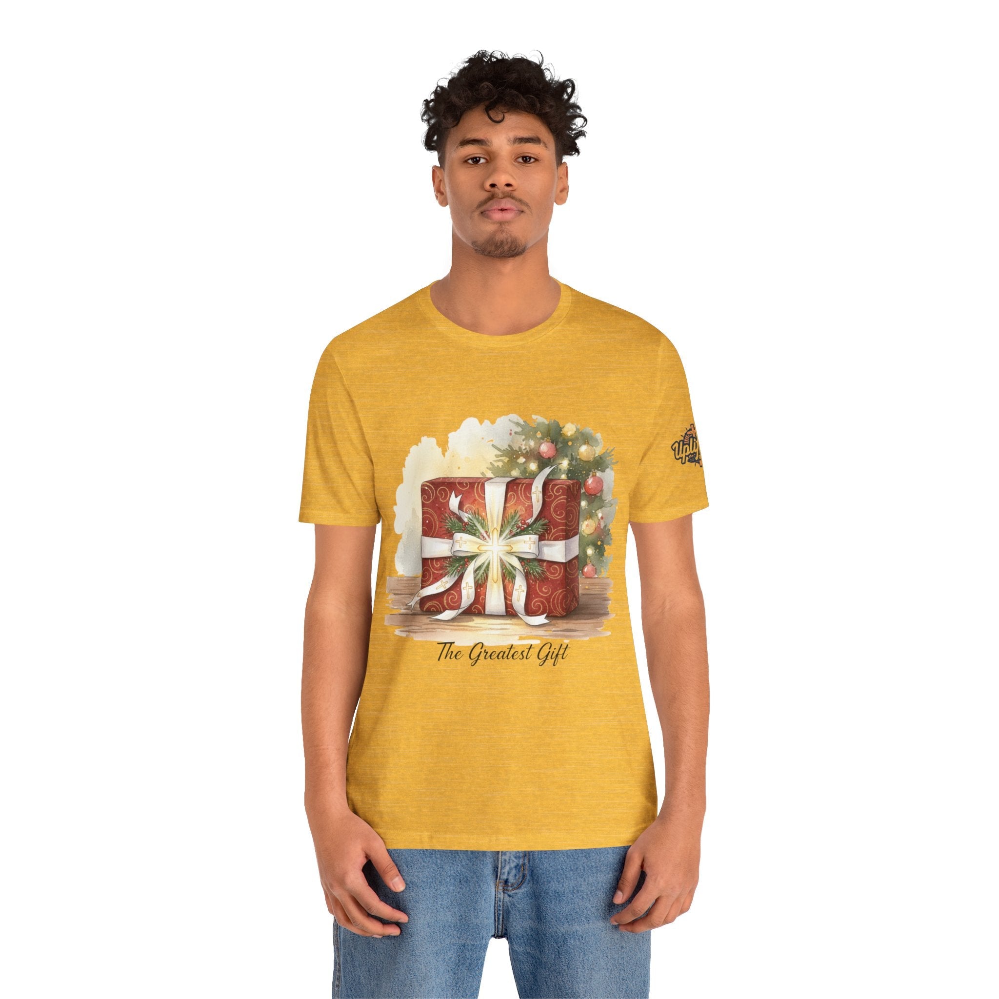 The Greatest Gift T-shirt – Cross Bow Present Christian T-shirt for Christmas Salvation & Eternal Faith Printify