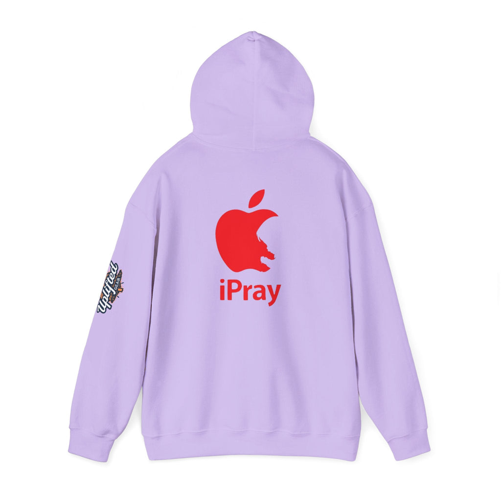iPray Apple Logo Hoodie — Funny Christian Hoodie (Minimal Red Apple Graphic) Printify