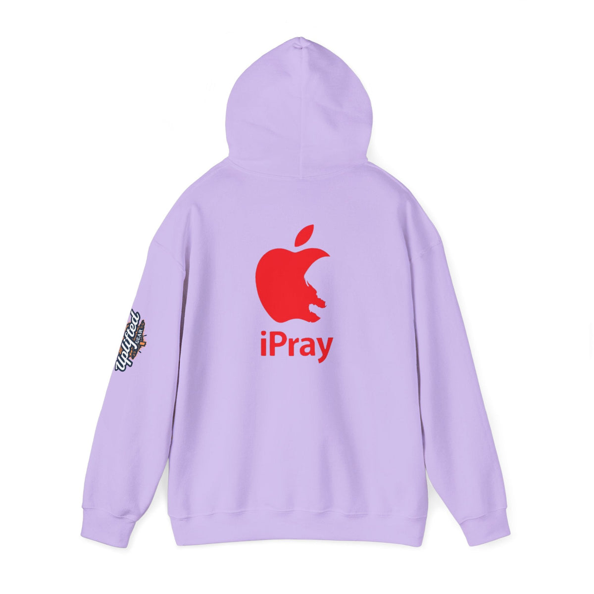 iPray Apple Logo Hoodie — Funny Christian Hoodie (Minimal Red Apple Graphic) Printify