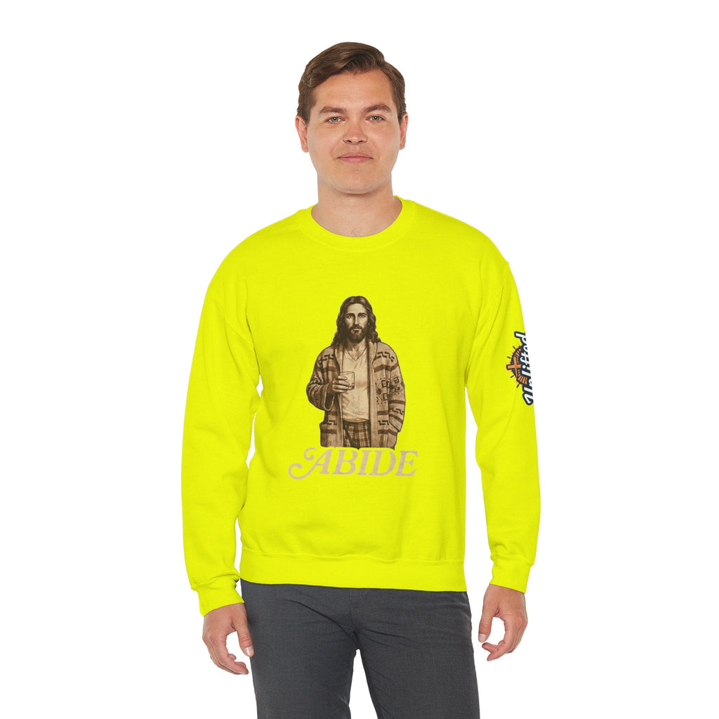 Abide Jesus Sweatshirt — Vintage 'The Dude' Religious Graphic Sweatshirt Printify