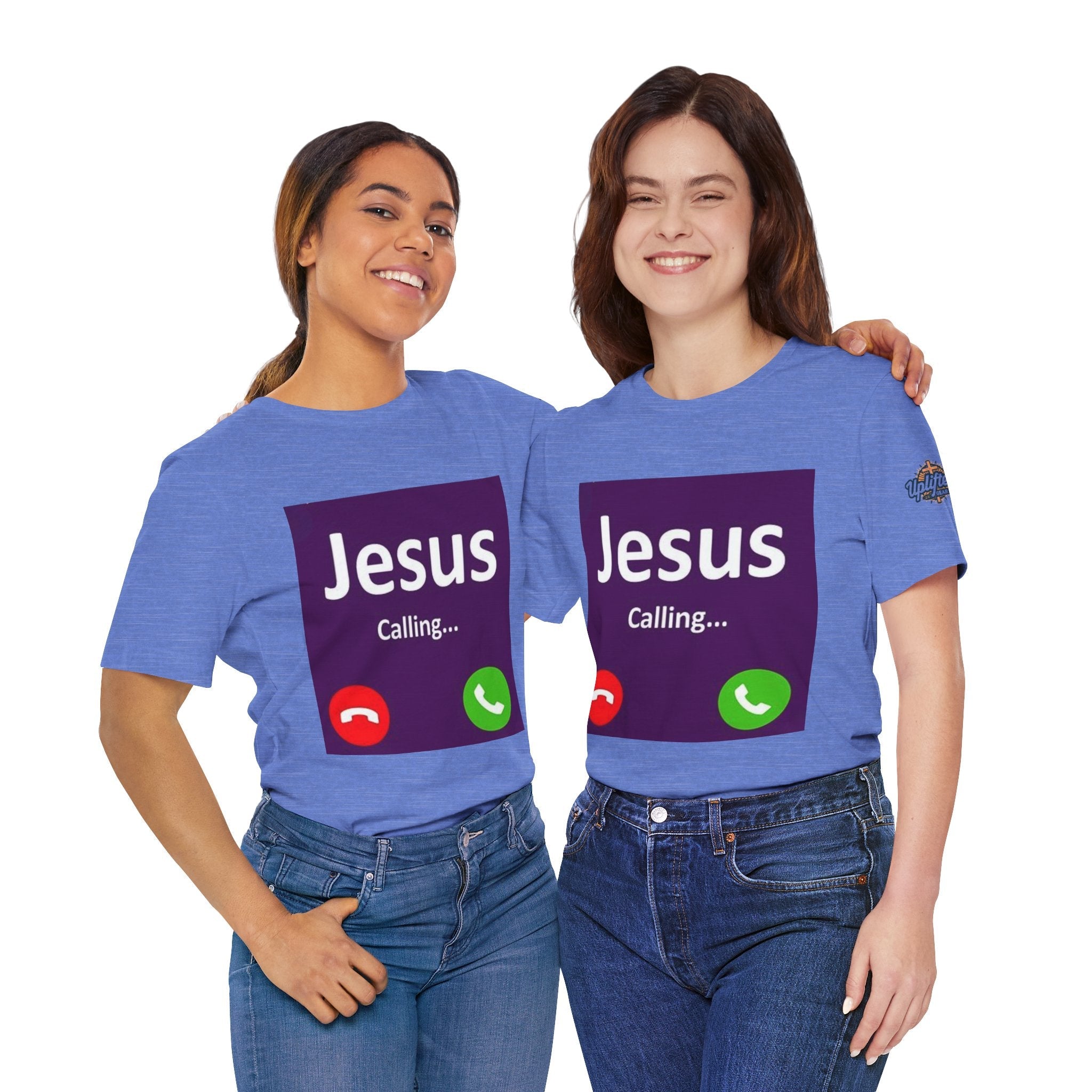 Jesus Calling T-shirt – Funny Cell Phone Screen Christian T-shirt for Divine Connection & Faith Humor Printify