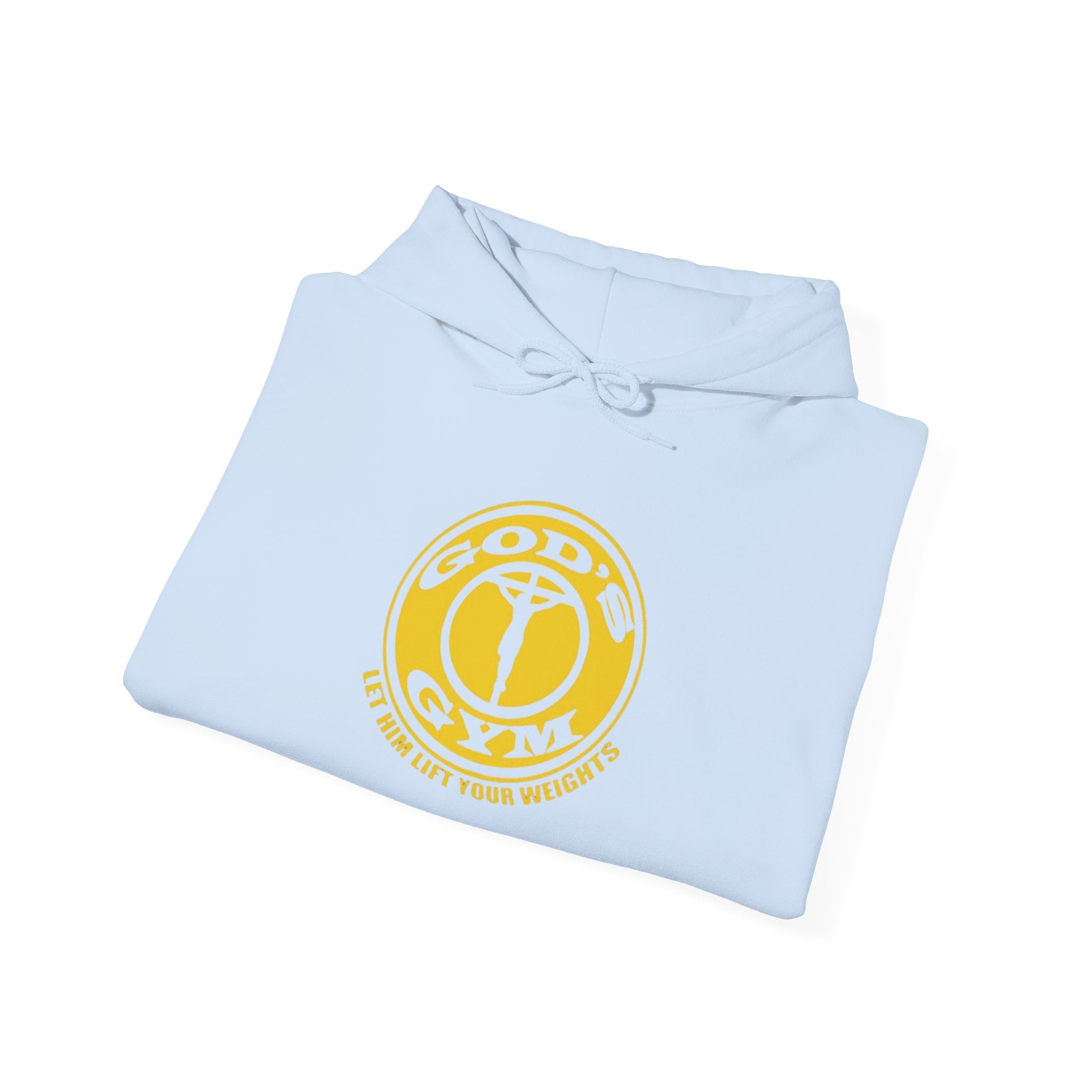 God's Gym Hoodie — "Let Him Lift Your Weights" Christian Fitness Hoodie Printify