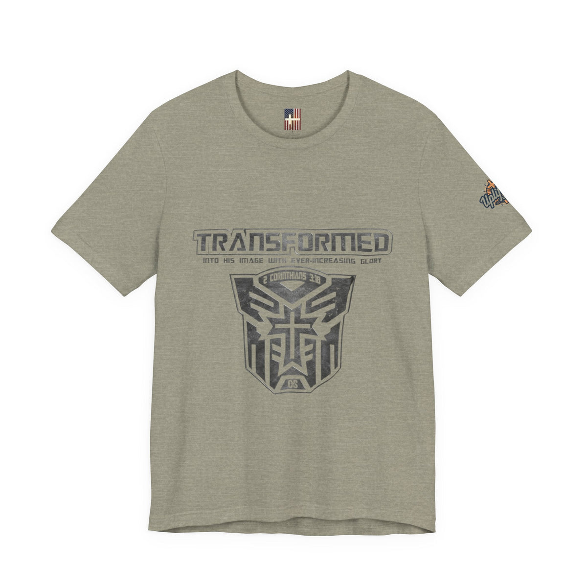 Transformer Logo Christian T-shirt | 2 Corinthians 3:18 Bible Verse T-shirt Printify