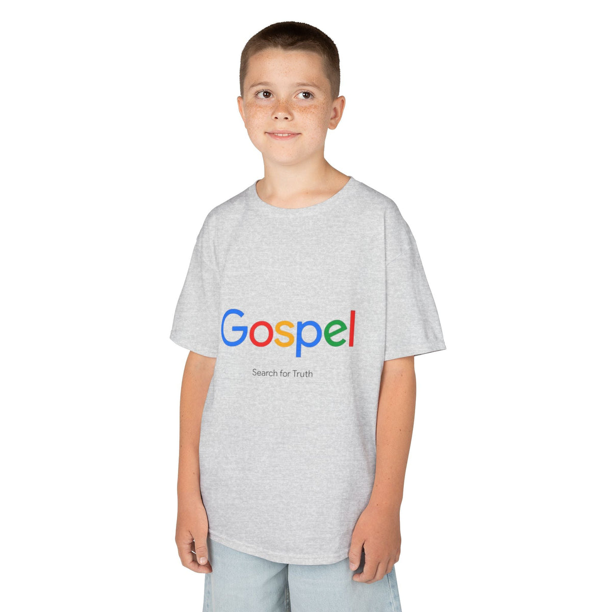 Kids Tee — "Gospel" Colorful Search-Style Logo Printify
