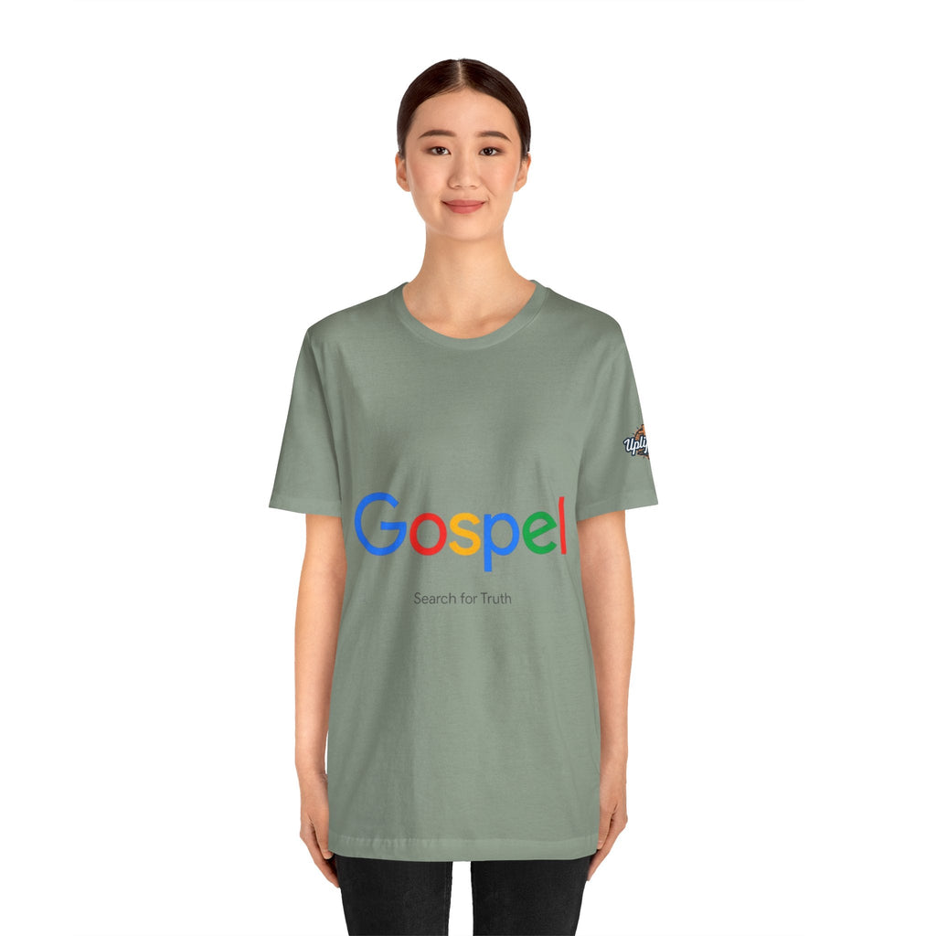 Gospel Graphic Tee — "Gospel" Colorful Logo Christian T-Shirt Printify
