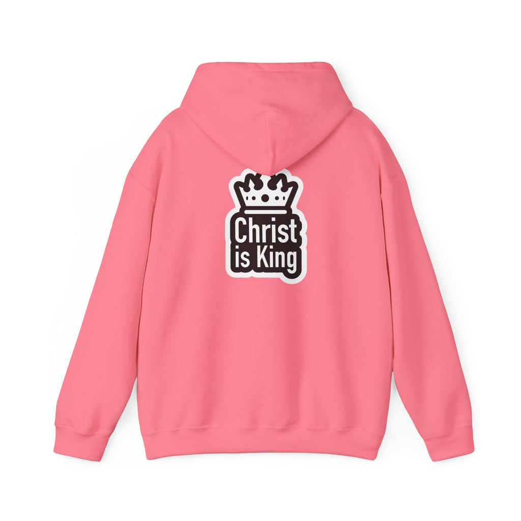 Christ is King Hoodie – Bold Crown & Cross Christian Sweatshirt for Unshakable Faith Printify
