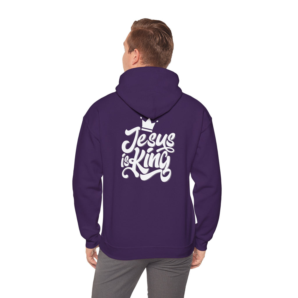 Jesus is King Hoodie – Bold Crown & Cross Christian Sweatshirt for Eternal Reign & Cozy Faith Printify