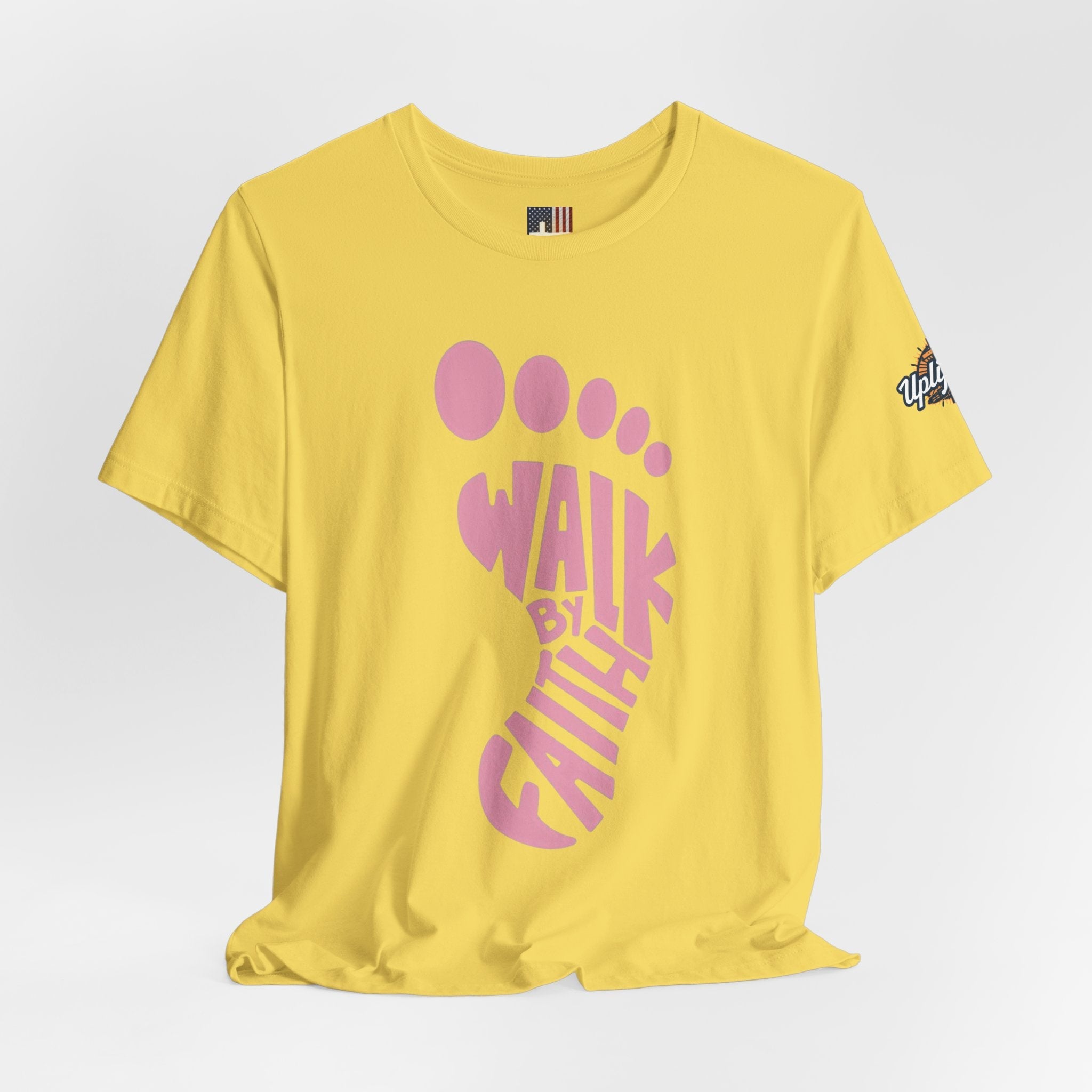Walk By Faith Footprint T-Shirt Printify