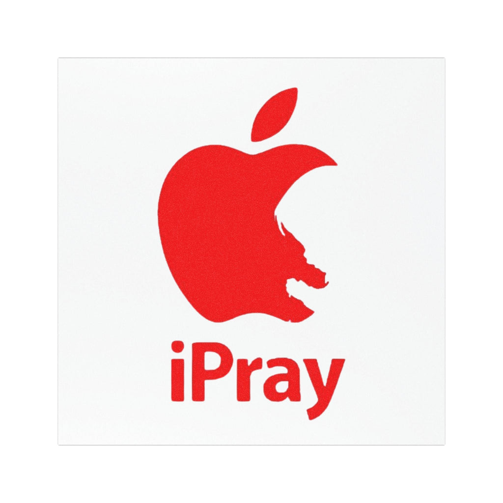 iPray Red Logo Car Magnet — Religious Faith Bumper Sticker Magnet Printify