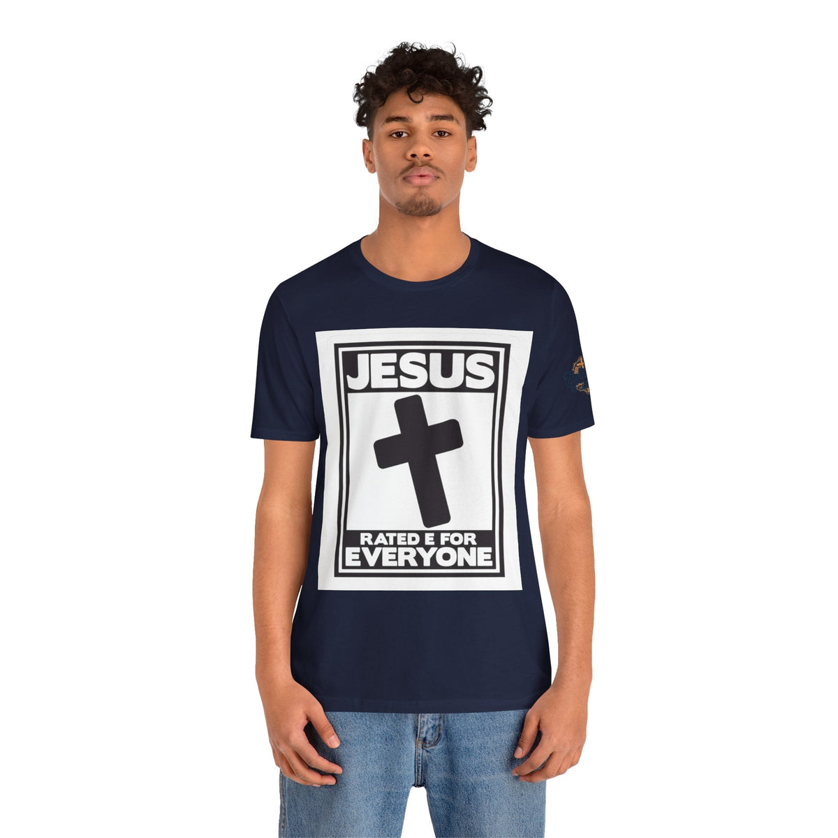 Jesus, Rated E for Everyone T-shirt - Gamer Faith T-shirt - Christian Video Game Parody Printify