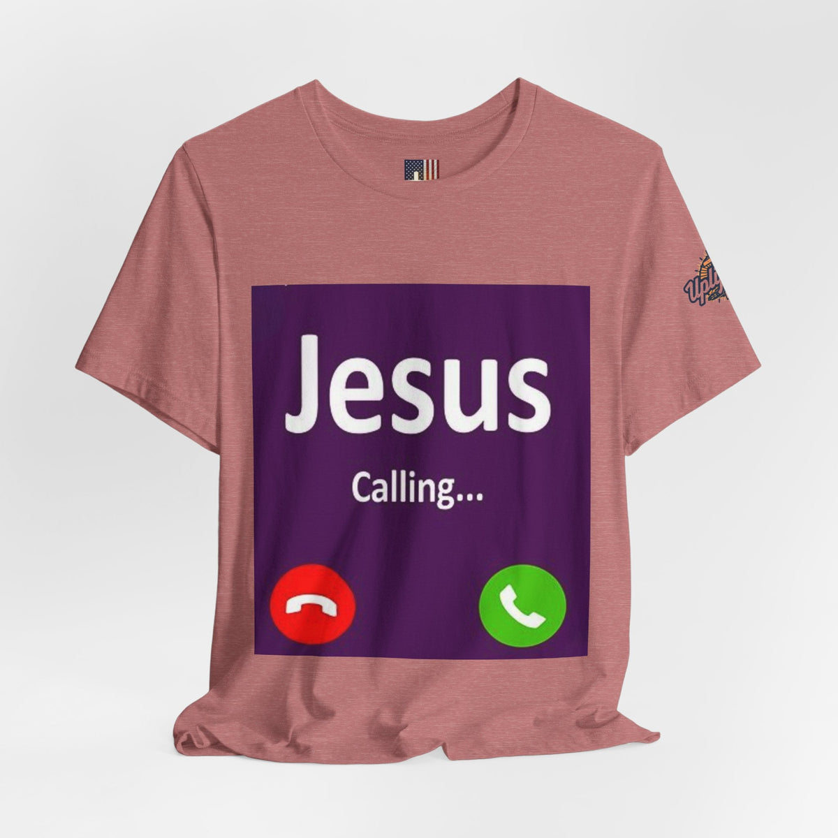 Jesus Calling T-shirt – Funny Cell Phone Screen Christian T-shirt for Divine Connection & Faith Humor Printify