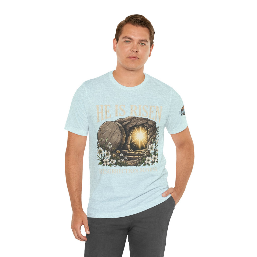 He Is Risen T-Shirt — Jesus Christ Resurrection Easter Tee Printify
