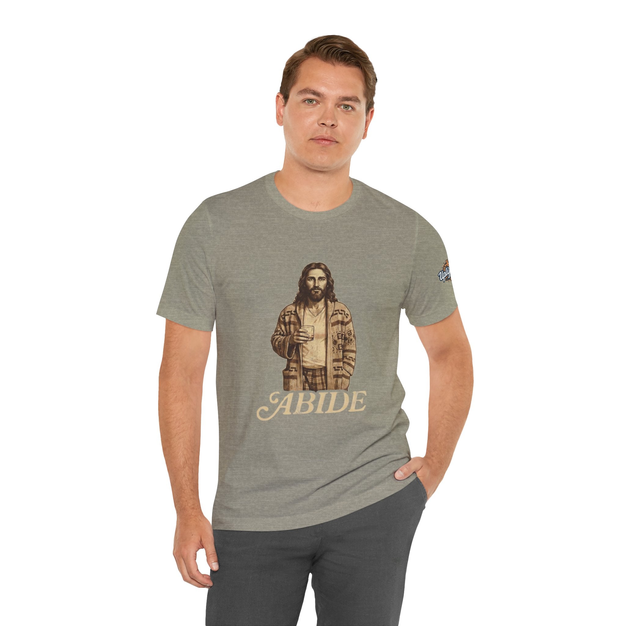 Abide Vintage Jesus Tee — "The Dude" Graphic Christian T-Shirt Printify