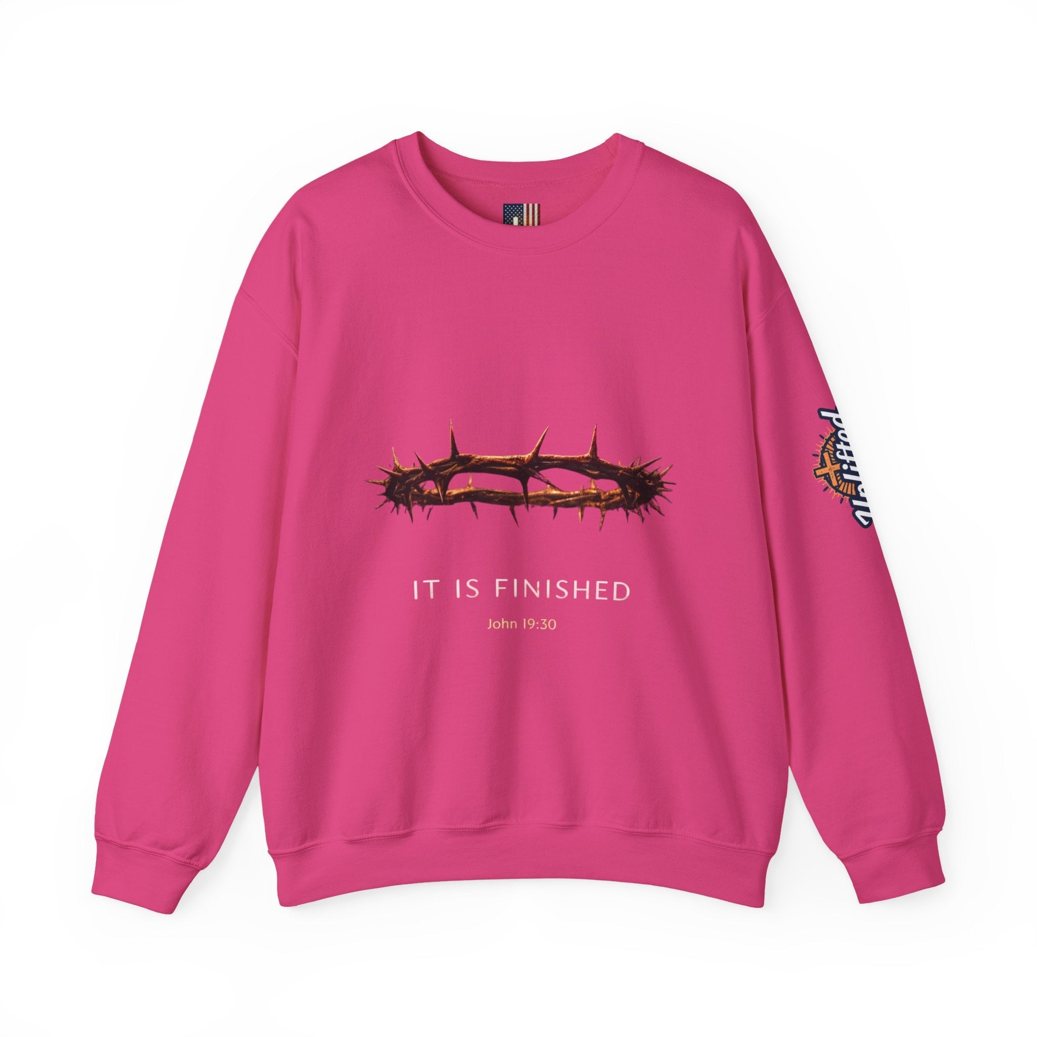 It Is Finished Crown of Thorns Sweatshirt — Christian John 19:30 Faith Sweatshirt Printify